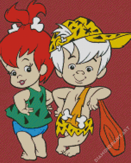 The Pebbles And Bamm Bamm Show Characters Diamond Painting