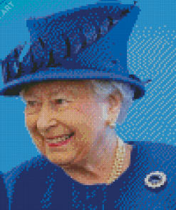 The Queen Elizabeth In Blue Diamond Painting