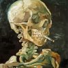 Van Gogh Skeleton Smoking Cigarette Diamond Painting