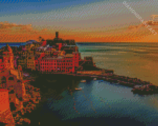 Vernazza At Sunset Diamond Painting