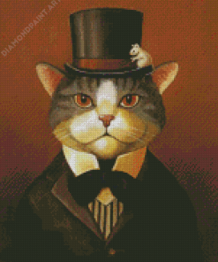 Victorian Cat Animal Diamond Painting