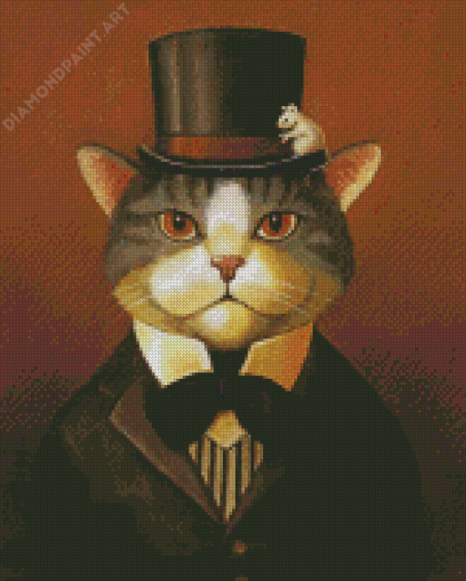 Victorian Cat Animal Diamond Painting