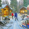 Vintage Snowmobile Diamond Paintings