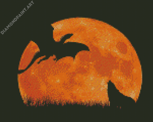 Wolf Dragon Silhouette Diamond Painting