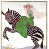 Women Riding Zebra Vogue Poster Diamond Painting