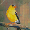 Abstract Yellow Finch Art Diamond Painting