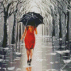 Aesthetic Lady Umbrella Diamond Painting