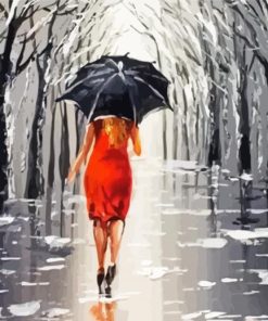 Aesthetic Lady Umbrella Diamond Painting