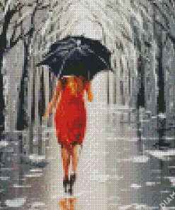 Aesthetic Lady Umbrella Diamond Painting