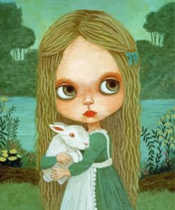 Rabbit And Girl Diamond Painting