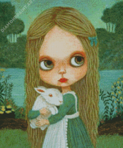 Rabbit And Girl Diamond Painting