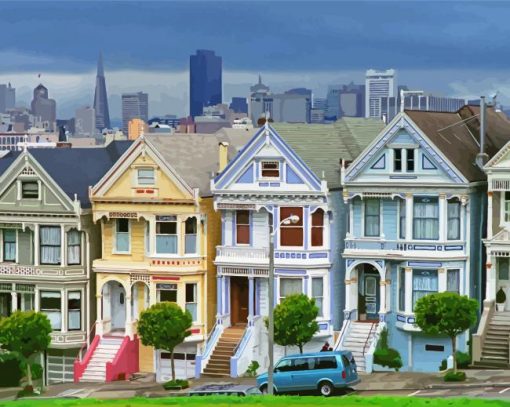 The Painted Ladies San Francisco Diamond Painting