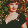 Bettie Page In Black Dress Diamond Painting