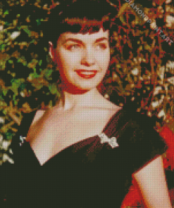 Bettie Page In Black Dress Diamond Painting