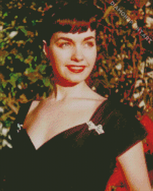 Bettie Page In Black Dress Diamond Painting