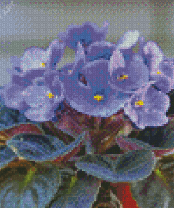 Blue African Violets Diamond Painting