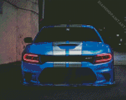 Blue Dodge Hellcat Diamond Painting