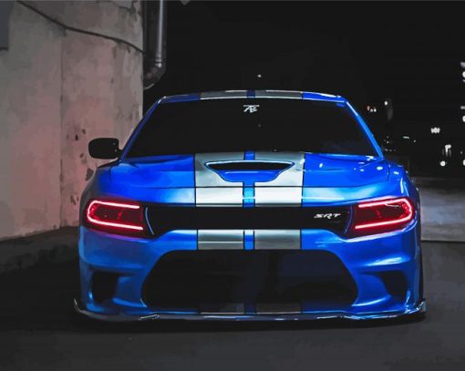 Blue Dodge Hellcat Diamond Painting