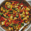 Chicken Stir Frying Diamond Painting