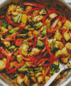 Chicken Stir Frying Diamond Painting