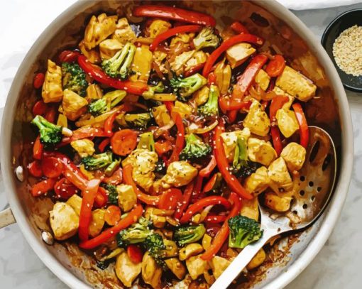 Chicken Stir Frying Diamond Painting