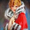 Classy Woman In A Red Coat Diamond Painting