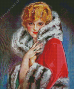 Classy Woman In A Red Coat Diamond Painting