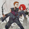 Clint And Natasha Characters Art Diamond Painting