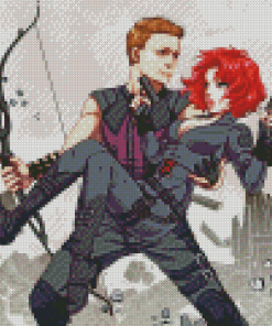 Clint And Natasha Characters Art Diamond Painting