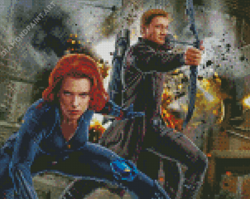 Clint And Natasha Marvel Art Diamond Painting