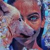 Close Up Woman And Wolf Diamond Painting