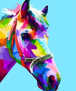 Colorful Horse Head Abstract Diamond Painting