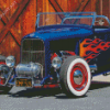 Cool Hot Rod Blue Car Diamond Painting