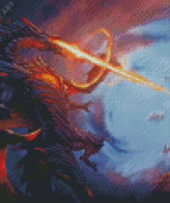 Dragon Attack Fire Diamond Painting