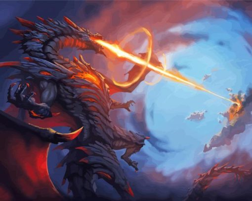 Dragon Attack Fire Diamond Painting