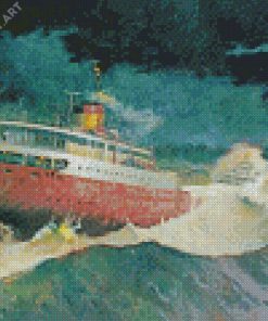 Edmund Fitzgerald In The Storm Diamond Painting