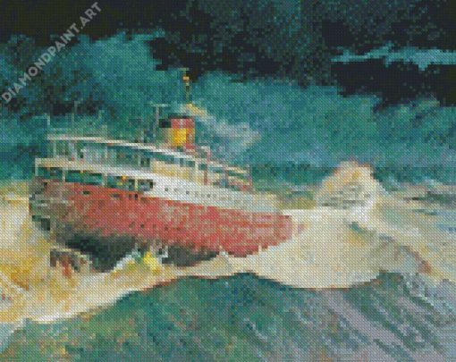 Edmund Fitzgerald In The Storm Diamond Painting