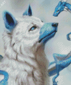 Fantasy Wolf Dragon Diamond Painting