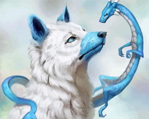 Fantasy Wolf Dragon Diamond Painting