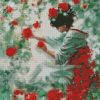 Flowering Japanese Lady Art Diamond Painting