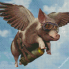 Flying Pig Art Diamond Painting