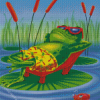 Frog On A Lily Pad Diamond Painting