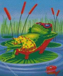 Frog On A Lily Pad Diamond Painting