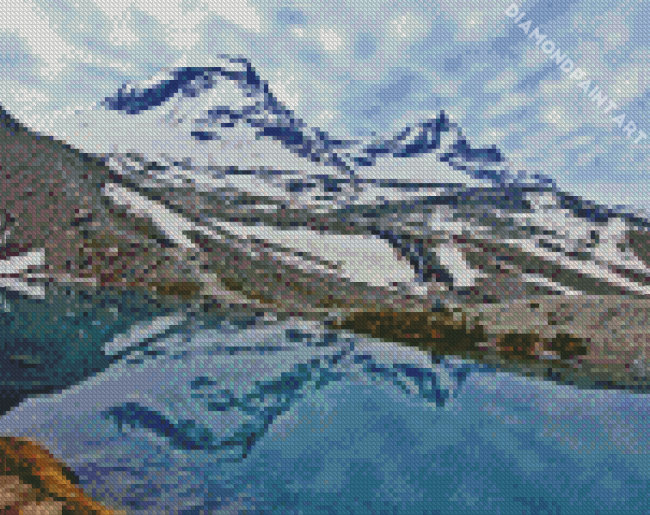 Gran Paradiso Mountain Water Reflection Diamond Painting