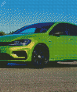 Green Vw Golf Car Diamond Painting