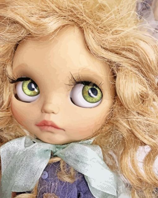 Green Big Eyes Doll Diamond Painting