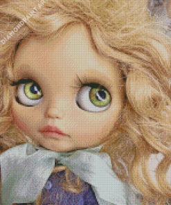 Green Big Eyes Doll Diamond Painting