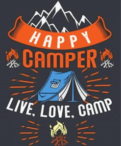 Happy Camper Art Poster Diamond Painting