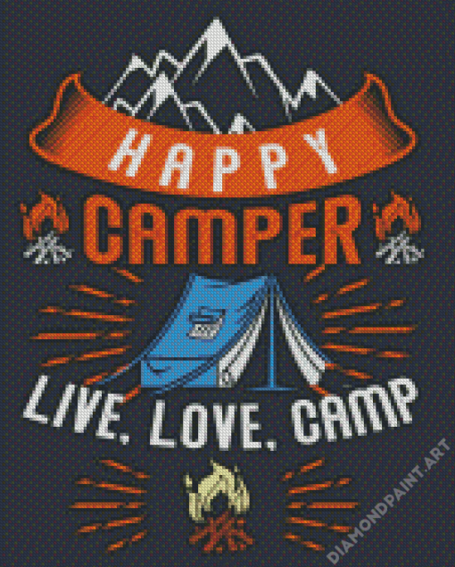 Happy Camper Art Poster Diamond Painting