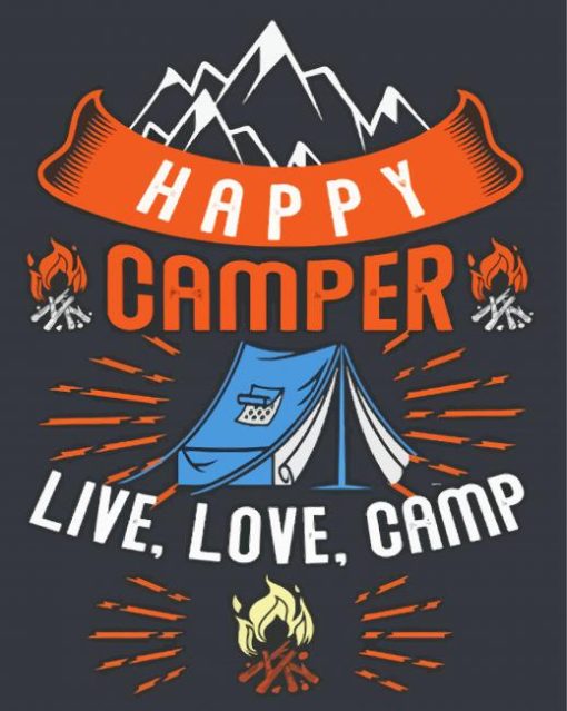 Happy Camper Art Poster Diamond Painting